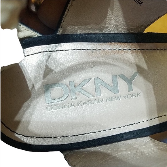 DKNY Suede Leather Black Wedges Size 8.5 - Picture 12 of 13